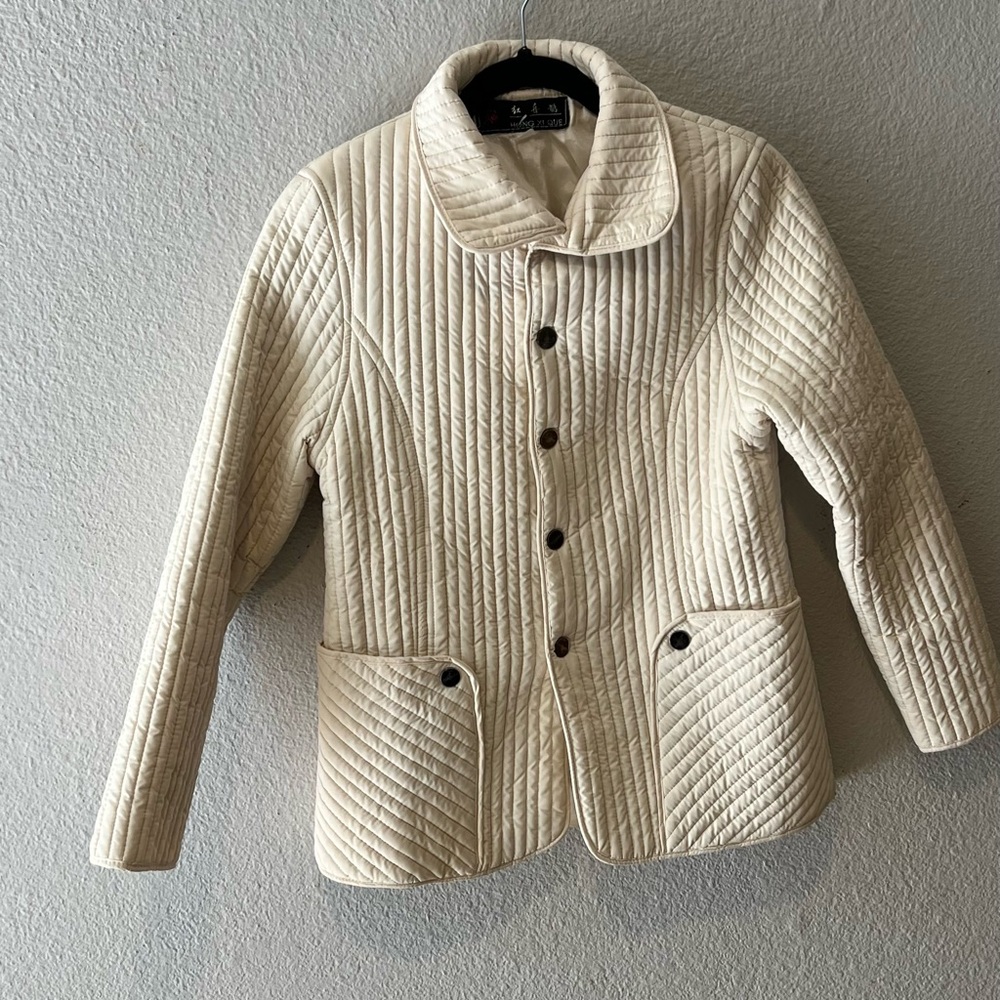 Quilted Cream Jacket sz L